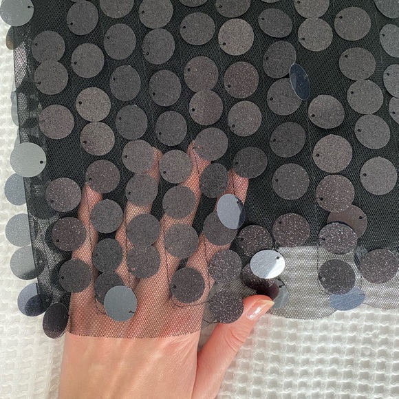 H&M Black Sequin Slip Dress - Size 4 - Picture 4 of 6